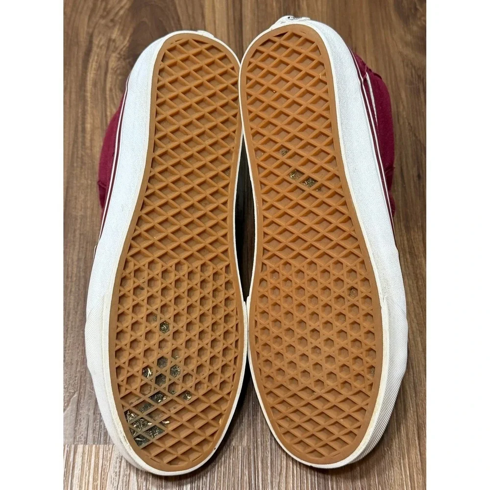 Vans Sk8-Hi Burgundy Maroon High Top Canvas Skateboarding Shoes Mens Sz 10